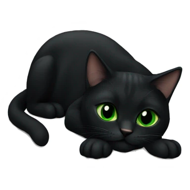 cat loafing, black cat green eyes sticker