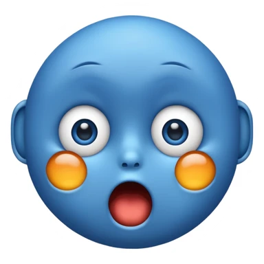 Blue emoji shocked sticker