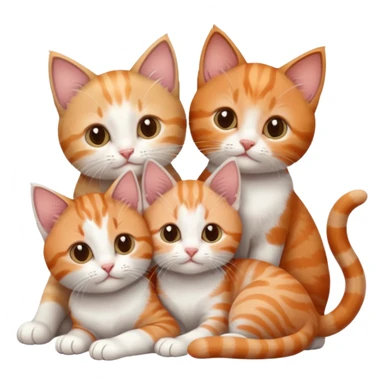 3 kittens cuddling together all different colours, the first one is grey and white, the second is ginger and white and the third is brown tabby and white sticker
