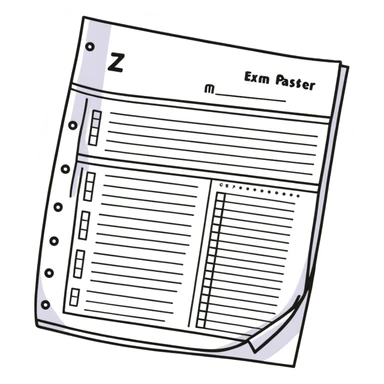 answer sheet with multiple choice selections, exam paper with answers sticker