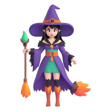 Morrigan from Dragon Age as a witch with feather outfit sticker