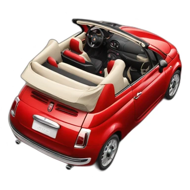 red fiat 500 convertible sticker