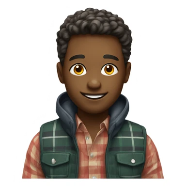 smiling boy in plaid vest sticker