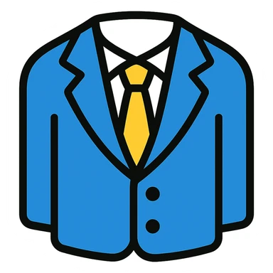 blue tuxedo with open buttons sticker