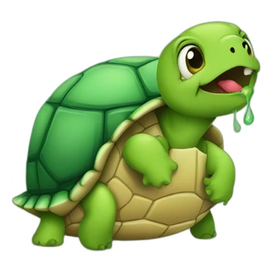 turtle holding a hurt in her mouth and giving it sticker
