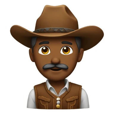 Cowboy with a mustache sticker