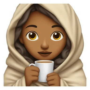 girl inside a blanket sipping coffee eyes closed sticker
