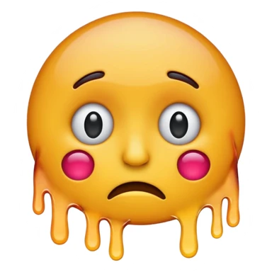 Round emoji confused face melting  sticker