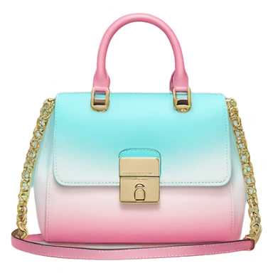 Realistic isolated tiffany blue ,ight pink,and light blue ombre Michael Kors Handbag.  sticker
