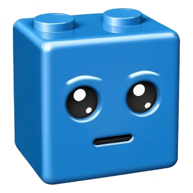 sad blue lego block sticker