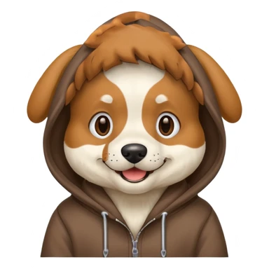 Dog wearing hoodie sticker