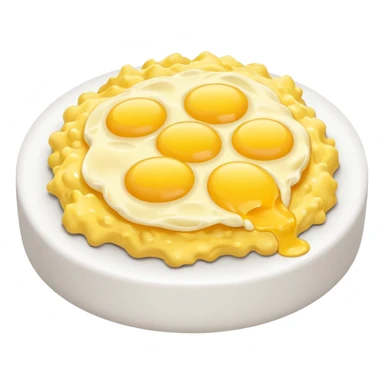pile of scrambled eggs, simple, clear, vibrant yellow sticker