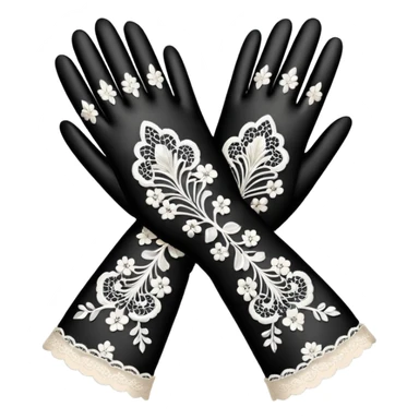 victorian age white lace gloves sticker