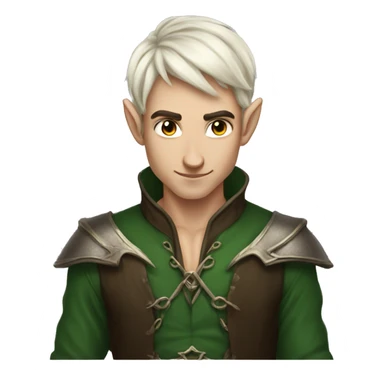 male elf fantasy dark hair sticker