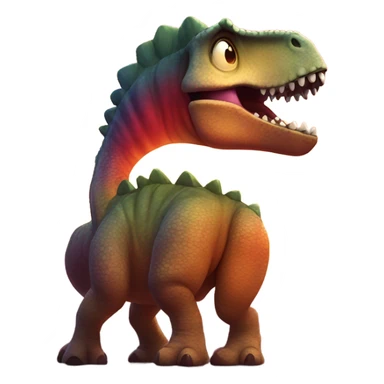 Dinosaur looking at sunset sticker