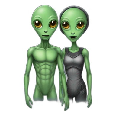 alien couple sticker