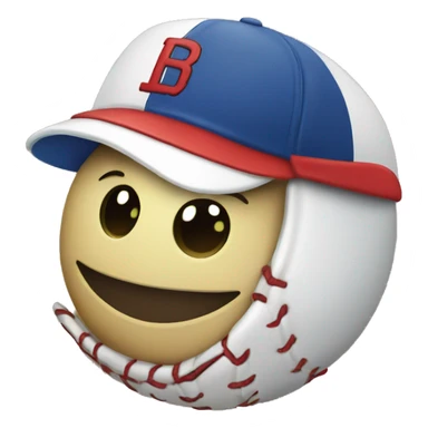 softball with a hat sticker