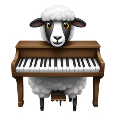 Sheep playing piano  sticker