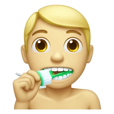washing teeth with toothbrush sticker