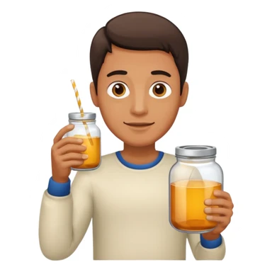  man People Holding Jar sticker