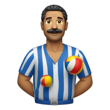  Cuban Man with mustache carrying a lot of balls sticker