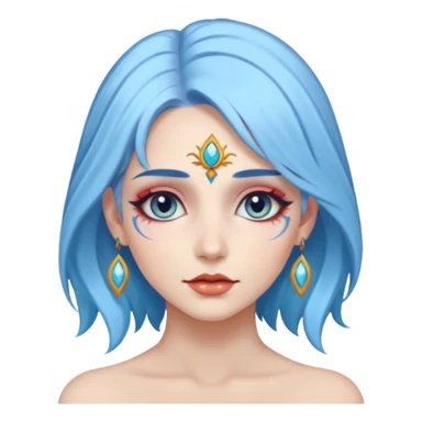 mystical woman light blue hari sticker