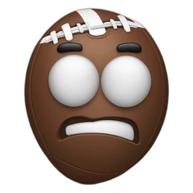 football with grumpy face sticker