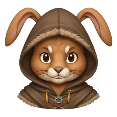 rabbit warrior with hood sticker