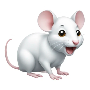 Cute silly white mouse sticker