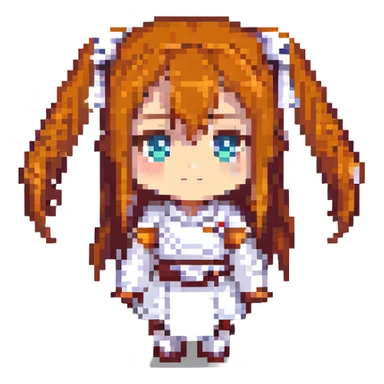 asuna from sword art online, pixel art style, chibi version sticker