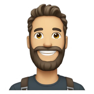 smiling man with beard in 30s sticker