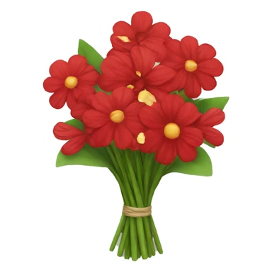 red flower bouquet  sticker