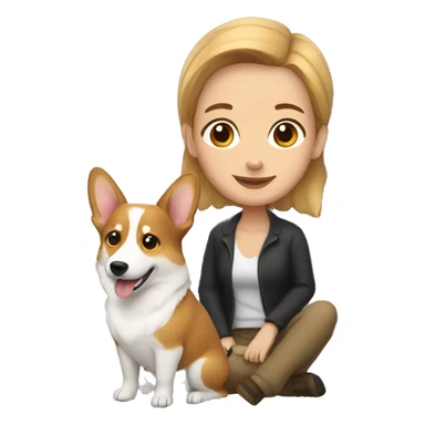 me with corgi sticker