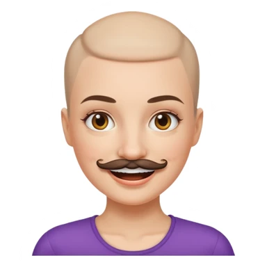 WOMEN BALD AND MUSTACHE sticker