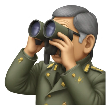 photorealistic Nazarbayev looks through binoculars
 sticker