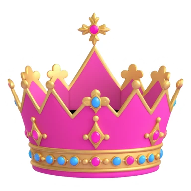 royal crown with pink velvet and gold details sticker