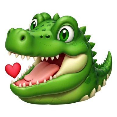 crocodile with heart eyes in love sticker
