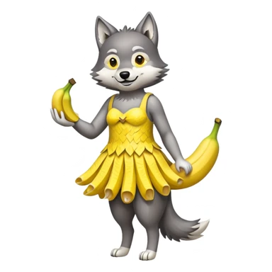 Wolf dress in a banana  sticker