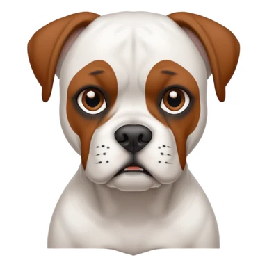 White boxer dog sticker