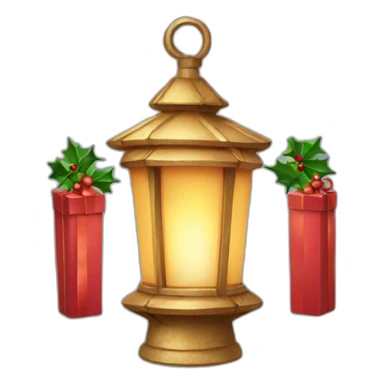 christmas lantern with decoration sticker