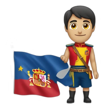 Milei con la bandera de españa sticker