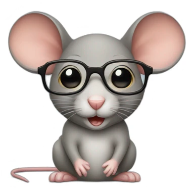 Mouse with glasses sticker