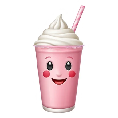milkshake with a face sticker