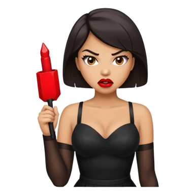Create an angry woman in stockings sticker