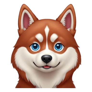cute, disney-style red siberian husky with blue eyes sticker