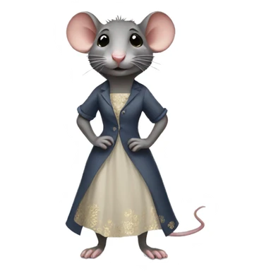 rat wearing dress sticker