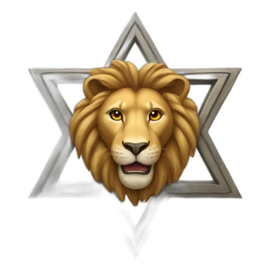arms lion head inside a Star of David sticker