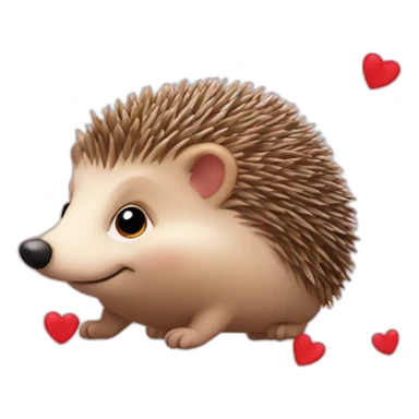hedgehog with hearts sticker
