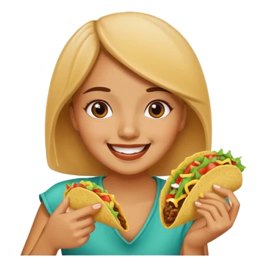 Girl eating a taco sticker