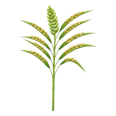 a single greenish rice stalk sticker